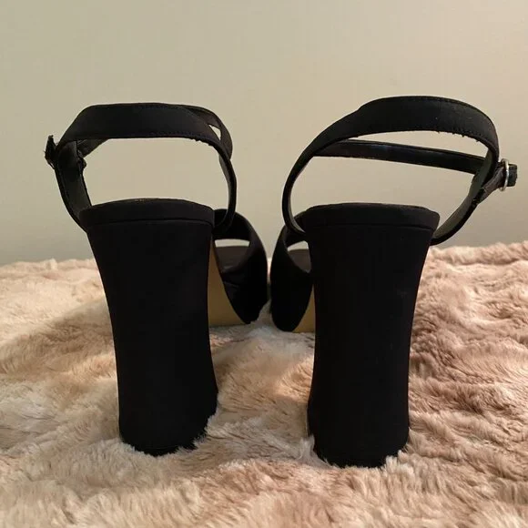 Mix It Black Platform Sandals Size 6 1/2 - Picture 4 of 11